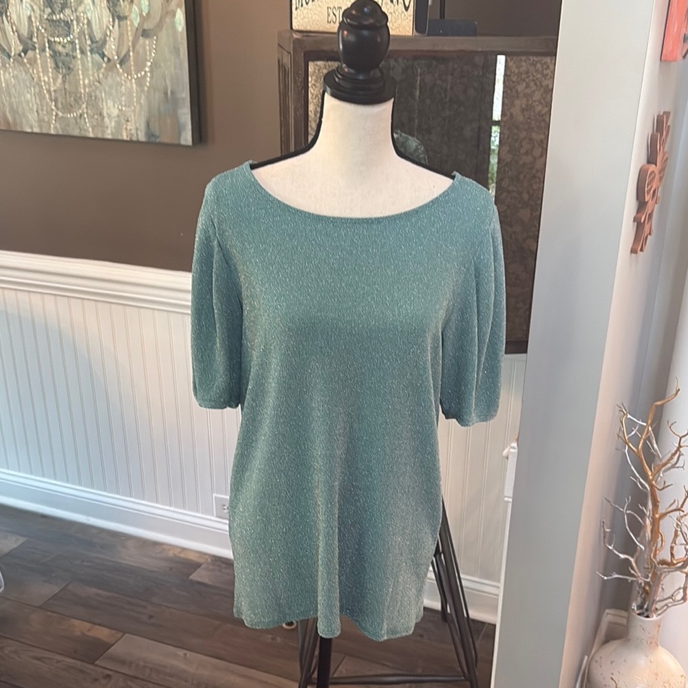 Elegant BiBi Teal Women's short sleeve Sweater